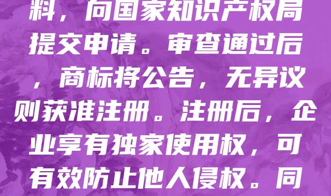 化工原料商标注册是企业保护品牌权益的重要举措。首先，需明确商标类别，化工原料多属于第1类或第3类。申请人应进行商标查询，避免重复。随后，准备营业执照、商标图样等材料，向国家知识产权局提交申请。审查通过后，商标将公告，无异议则获准注册。注册后，企业享有独家使用权，可有效防止他人侵权。同时，建议定期监测市场，及时维权。此外，若企业有拓展计划，可考虑国际注册，以保护海外市场份额。总之，化工原料商标注册不仅是法律要求，更是提升企业竞争力的关键步骤。