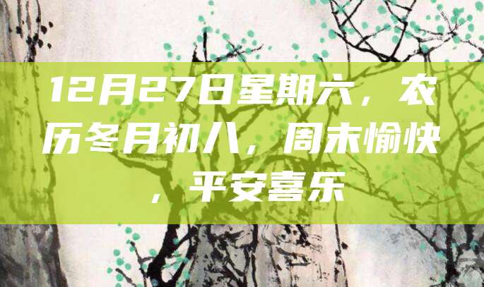 12月27日星期六,农历冬月初八,周末愉快,平安喜乐