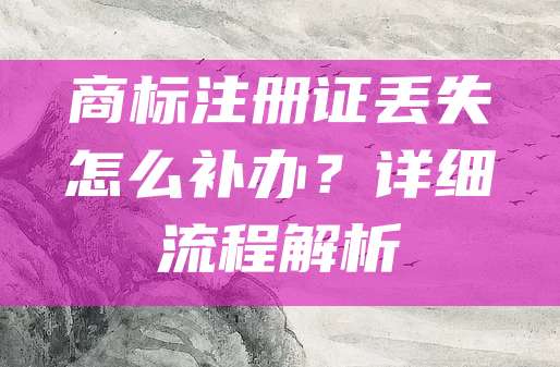 商标注册证丢失怎么补办？详细流程解析
