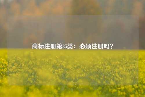 商标注册第35类：必须注册吗？