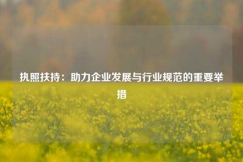 执照扶持:助力企业发展与行业规范的重要举措