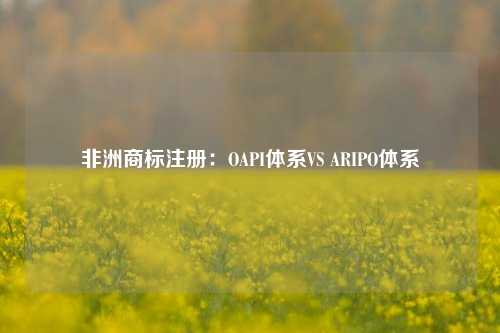 非洲商标注册:OAPI体系VS ARIPO体系