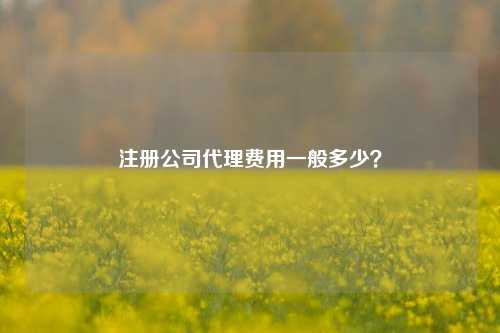注册公司代理费用一般多少？