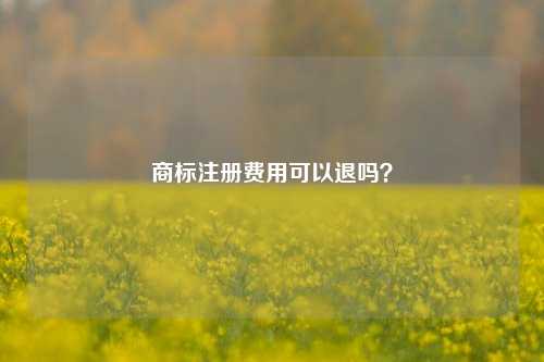 商标注册费用可以退吗？