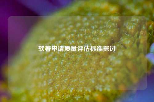 软著申请质量评估标准探讨