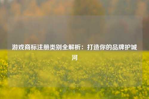 游戏商标注册类别全解析:打造你的品牌护城河