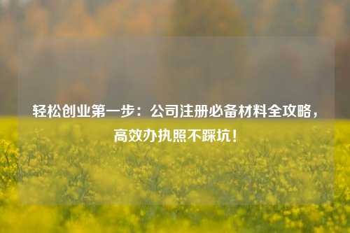 轻松创业第一步：公司注册必备材料全攻略，高效办执照不踩坑！