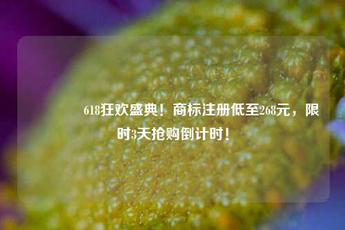 🔥618狂欢盛典！商标注册低至268元，限时3天抢购倒计时！