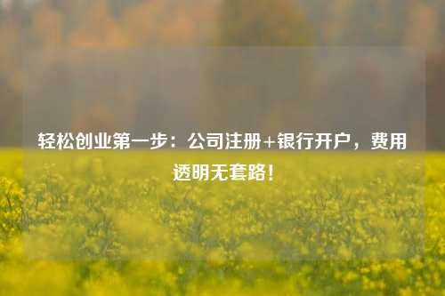 轻松创业第一步：公司注册+银行开户，费用透明无套路！
