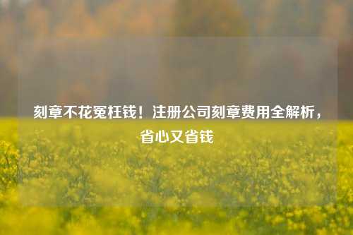 刻章不花冤枉钱！注册公司刻章费用全解析，省心又省钱