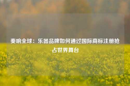 奏响全球：乐器品牌如何通过国际商标注册抢占世界舞台