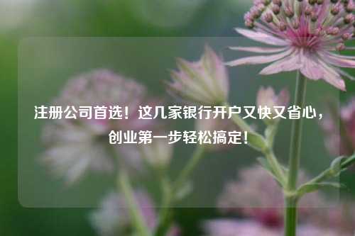 注册公司首选！这几家银行开户又快又省心，创业第一步轻松搞定！