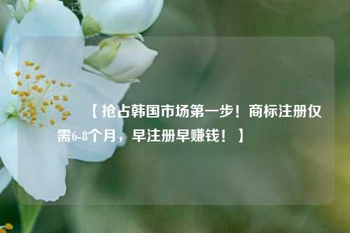 🔥【抢占韩国市场第一步！商标注册仅需6-8个月，早注册早赚钱！】🔥