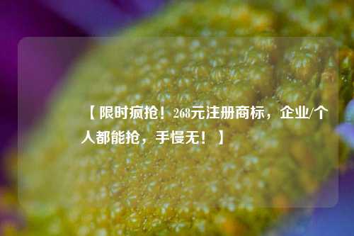 🔥【限时疯抢！268元注册商标，企业/个人都能抢，手慢无！】🔥