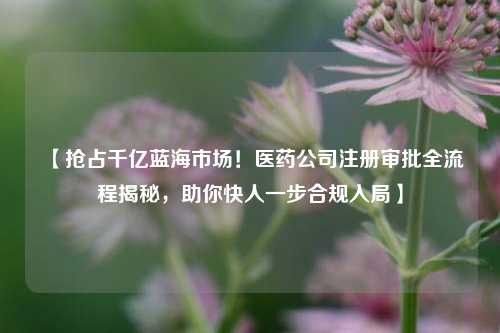 【抢占千亿蓝海市场！医药公司注册审批全流程揭秘，助你快人一步合规入局】