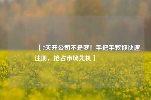🚀【7天开公司不是梦！手把手教你快速注册，抢占市场先机】🚀